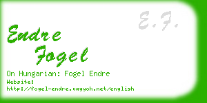 endre fogel business card